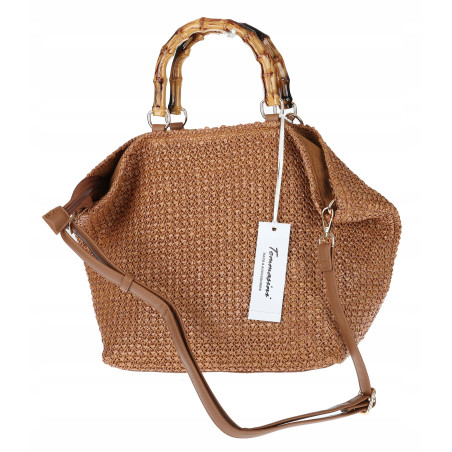 Torebka Damska Worek Shopper Torba duża pajemna listonoszka N2912 Brązowa