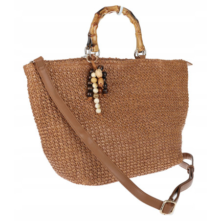 Torebka Damska Worek Shopper Torba duża pajemna listonoszka N2912 Brązowa