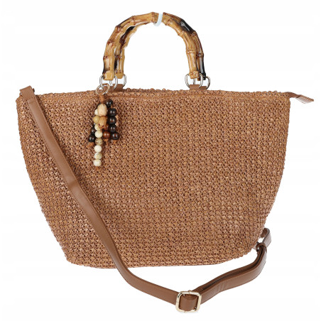 Torebka Damska Worek Shopper Torba duża pajemna listonoszka N2912 Brązowa