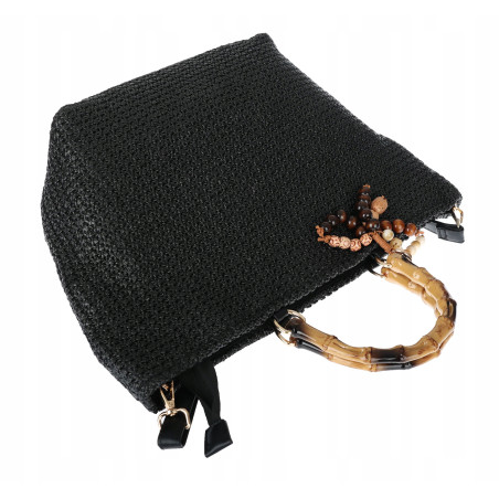 Torebka Damska Worek Shopper Torba duża pajemna listonoszka N2912 Czarna