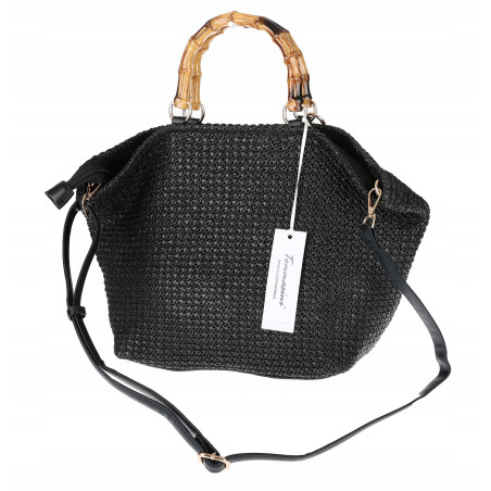 Torebka Damska Worek Shopper Torba duża pajemna listonoszka N2912 Czarna