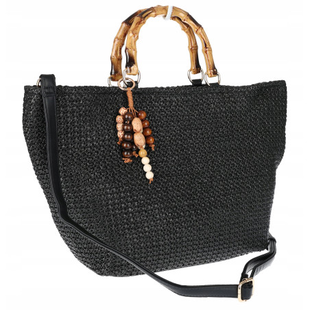 Torebka Damska Worek Shopper Torba duża pajemna listonoszka N2912 Czarna