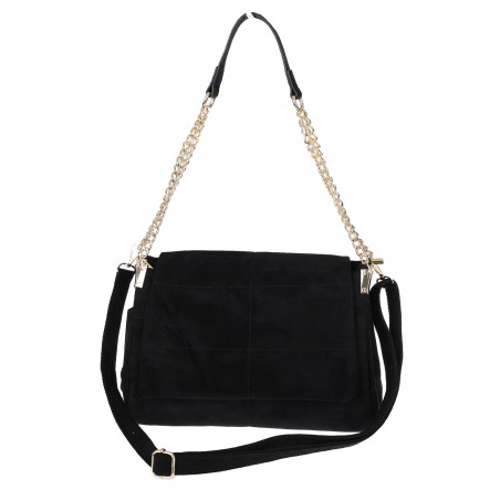 Torebka damska zamszowa pikowana shopper modna listonoszka 601276 Czarna