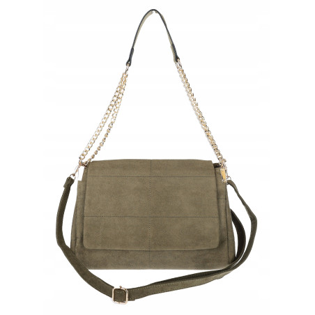 Torebka damska zamszowa pikowana shopper modna listonoszka 601276 Zielona