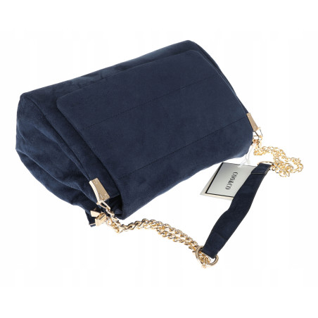 Torebka damska zamszowa pikowana shopper modna listonoszka 601276 Granatowa