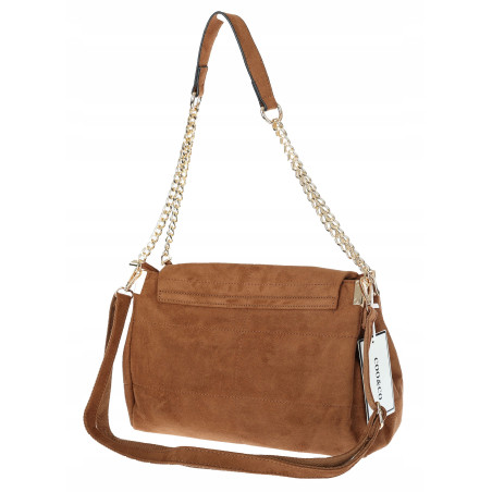 Torebka damska zamszowa pikowana shopper modna listonoszka 601276 Brązowa