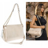 Torebka damska zamszowa pikowana shopper modna listonoszka 601276 Beżowa