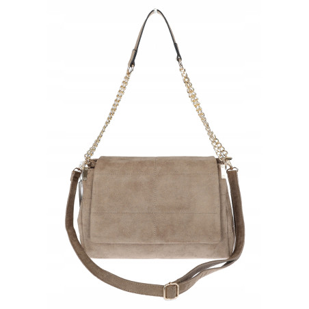 Torebka damska zamszowa pikowana shopper modna listonoszka 601276 Beżowa