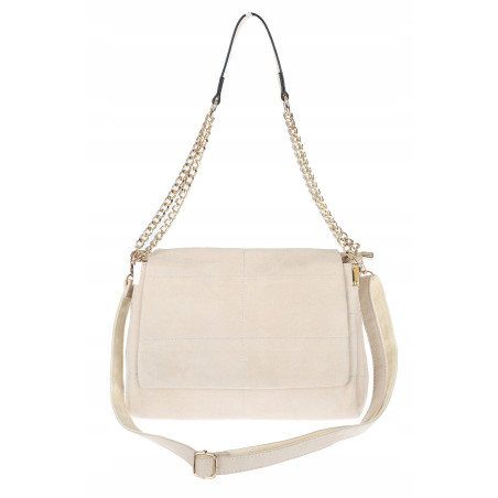Torebka damska zamszowa pikowana shopper modna listonoszka 601276 Beżowa