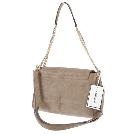 Torebka damska zamszowa pikowana shopper modna listonoszka 601276 Beżowa