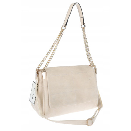 Torebka damska zamszowa pikowana shopper modna listonoszka 601276 Beżowa