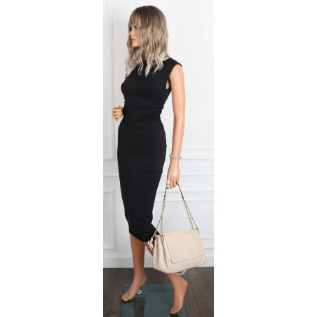 Torebka damska zamszowa pikowana shopper modna listonoszka 601276 Beżowa