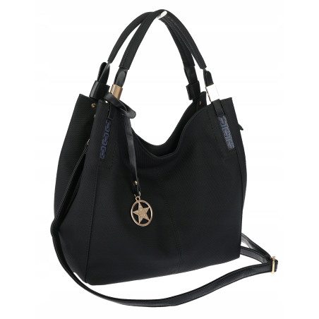 Torebka Damska Worek Listonoszka Duża Torba Shopper na Ramię CH228 Czarna