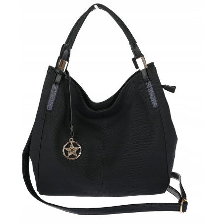 Torebka Damska Worek Listonoszka Duża Torba Shopper na Ramię CH228 Czarna