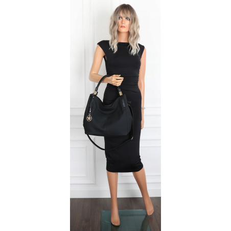 Torebka Damska Worek Listonoszka Duża Torba Shopper na Ramię CH228 Czarna