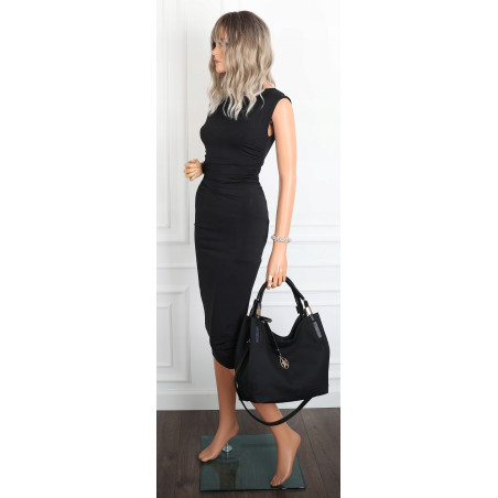 Torebka Damska Worek Listonoszka Duża Torba Shopper na Ramię CH228 Czarna