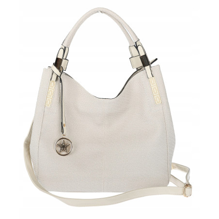 Torebka Damska Worek Listonoszka Duża Torba Shopper na Ramię CH228 Beżowa