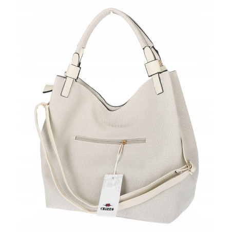 Torebka Damska Worek Listonoszka Duża Torba Shopper na Ramię CH228 Beżowa