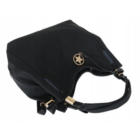 Torebka Damska Worek Listonoszka Duża Torba Shopper na Ramię CH228 Czarna