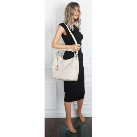 Torebka Damska Worek Listonoszka Duża Torba Shopper na Ramię CH228 Beżowa