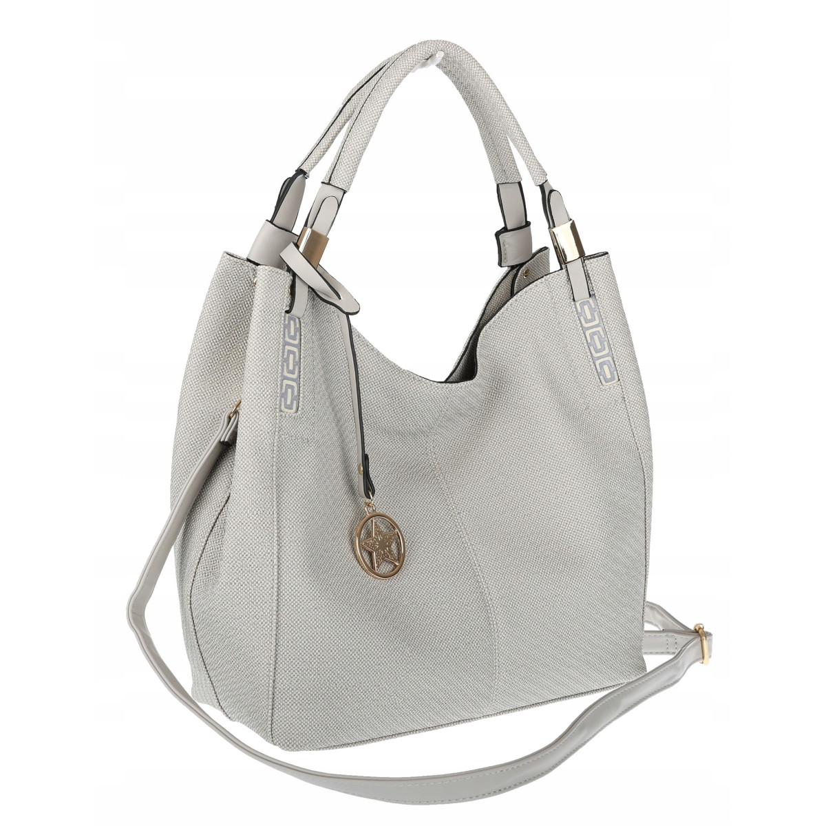 Torebka Damska Worek Listonoszka Duża Torba Shopper na Ramię CH228 Szara