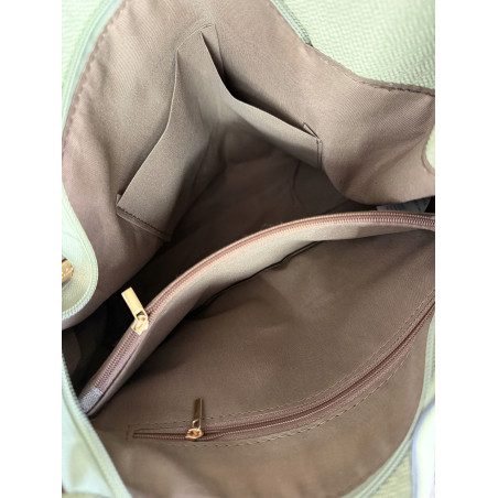 Torebka Damska Worek Listonoszka Duża Torba Shopper na Ramię CH228 Beżowa