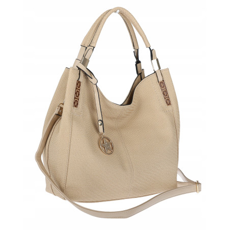 Torebka Damska Worek Listonoszka Duża Torba Shopper na Ramię CH228 Beżowa