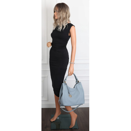 Torebka Damska Worek Modna Duża Torba Shopper na Ramię CH228 Niebieska