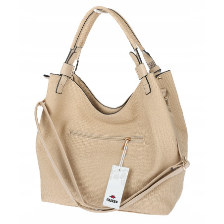 Torebka Damska Worek Listonoszka Duża Torba Shopper na Ramię CH228 Beżowa