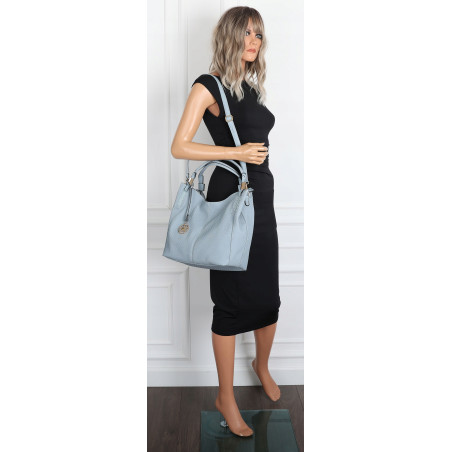 Torebka Damska Worek Modna Duża Torba Shopper na Ramię CH228 Niebieska