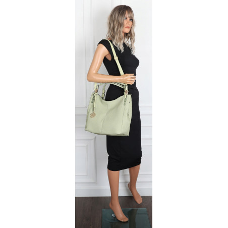 Torebka Damska Worek Listonoszka Duża Torba Shopper na Ramię CH228 Zielona