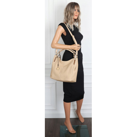 Torebka Damska Worek Listonoszka Duża Torba Shopper na Ramię CH228 Beżowa