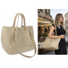 Torebka Damska Worek Shopper Torba na Ramię duża modna pajemna N5047 Beżowa