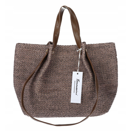 Torebka Damska Worek Shopper Torba na Ramię duża pajemna N5047 Czekoladowa