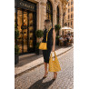 Torebka damska shopper 2w1 worek listonoszka z ćwiekami torba 3505 Żółta