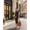 Torebka damska shopper 2w1 worek listonoszka z ćwiekami torba 3505 Brązowa