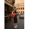Torebka damska shopper 2w1 worek listonoszka z ćwiekami torba 3505 Czerwona