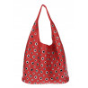 Torebka damska shopper 2w1 worek listonoszka z ćwiekami torba 3505 Czerwona