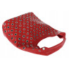Torebka damska shopper 2w1 worek listonoszka z ćwiekami torba 3505 Czerwona