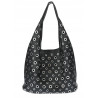 Torebka damska shopper 2w1 worek listonoszka z ćwiekami torba 3505 Czarna