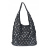 Torebka damska shopper worek listonoszka z ćwiekami torba 3505 Granatowa