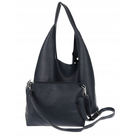 Torebka damska shopper worek listonoszka z ćwiekami torba 3505 Granatowa
