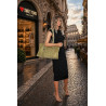 Torebka damska zamszowa shopper 2w1 elegancka lekka torba OS116 Zielona
