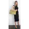 Torebka damska zamszowa shopper 2w1 elegancka lekka torba OS116 Zielona