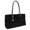 Torebka damska zamszowa shopper 2w1 elegancka lekka torba OS116 Czarna