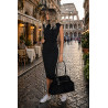 Torebka damska zamszowa shopper 2w1 elegancka lekka torba OS116 Czarna