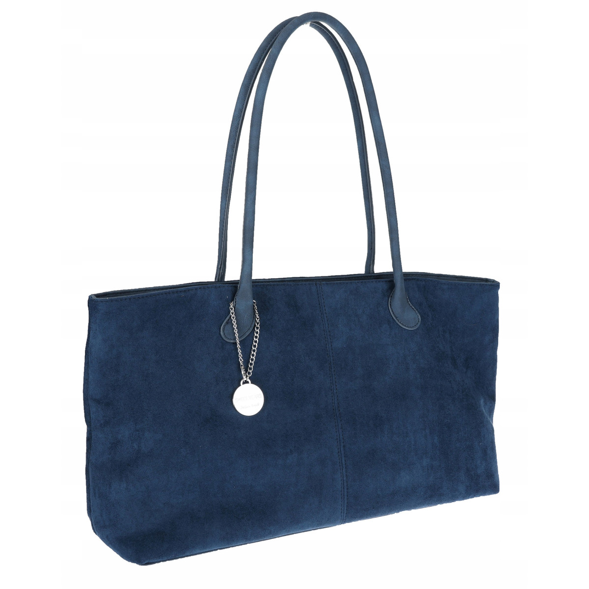 Torebka damska zamszowa shopper 2w1 elegancka lekka torba OS116 Granatowa