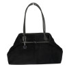Torebka damska zamszowa shopper 2w1 elegancka lekka torba OS116 Czarna