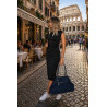 Torebka damska zamszowa shopper 2w1 elegancka lekka torba OS116 Granatowa