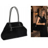 Torebka damska zamszowa shopper 2w1 elegancka lekka torba OS116 Czarna